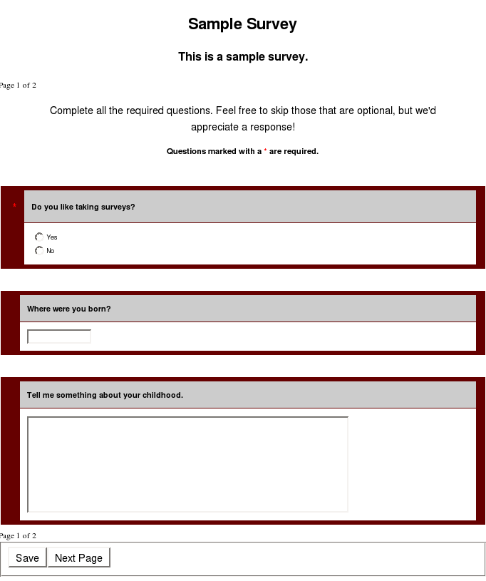 Survey sample #1