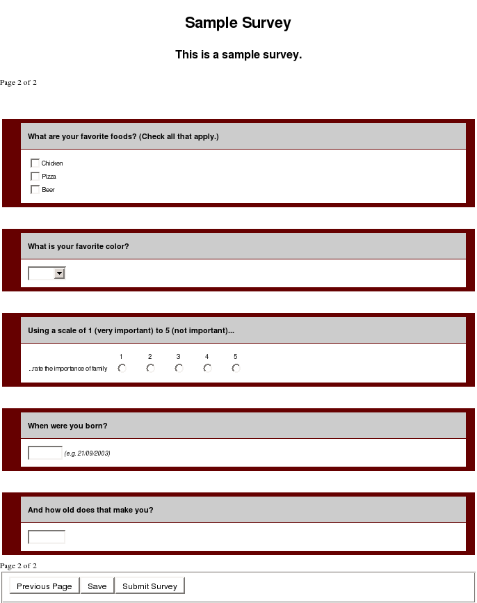Survey sample #2